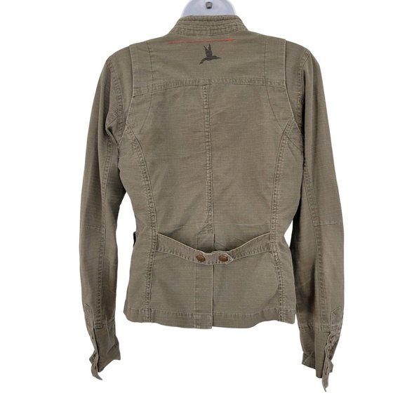 Nick Mo Anthropologie M Green Army Military Lightweight Full Zip Cropped‎ Jacket - Picture 2 of 11
